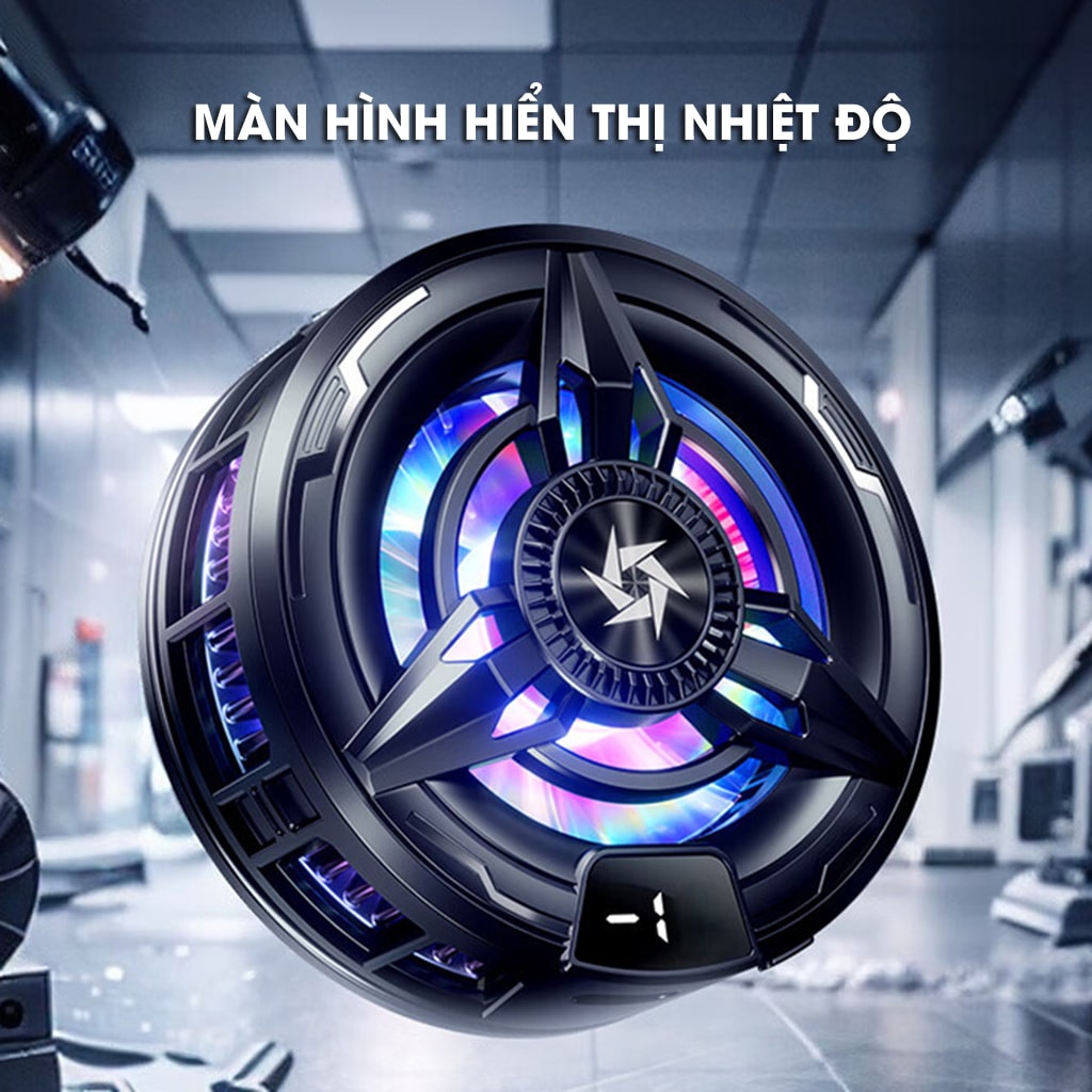 Quạt tản nhiệt điện thoại sò lạnh từ tính SL50 Pro đóng băng bề mặt có ngàm kẹp rời màn hình hiển thị nhiệt độ