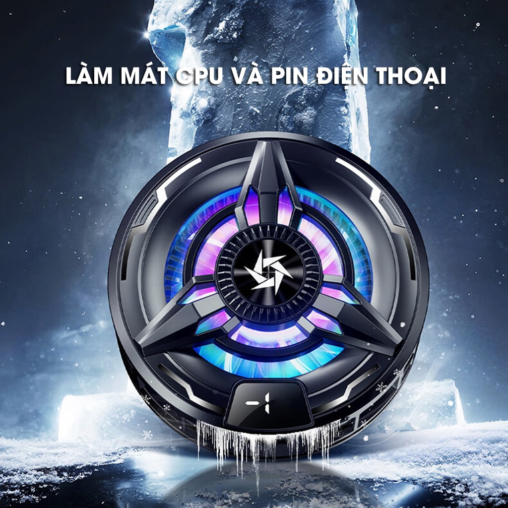 Quạt tản nhiệt điện thoại sò lạnh từ tính SL50 Pro đóng băng bề mặt có ngàm kẹp rời màn hình hiển thị nhiệt độ