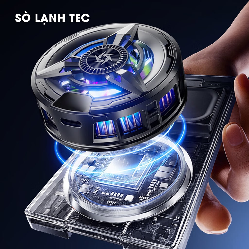 Quạt tản nhiệt điện thoại sò lạnh từ tính SL50 SE Pro đóng băng bề mặt có ngàm kẹp rời đèn Led RGB Gaming