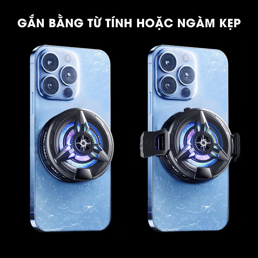 Quạt tản nhiệt điện thoại sò lạnh từ tính SL50 SE Pro đóng băng bề mặt có ngàm kẹp rời đèn Led RGB Gaming