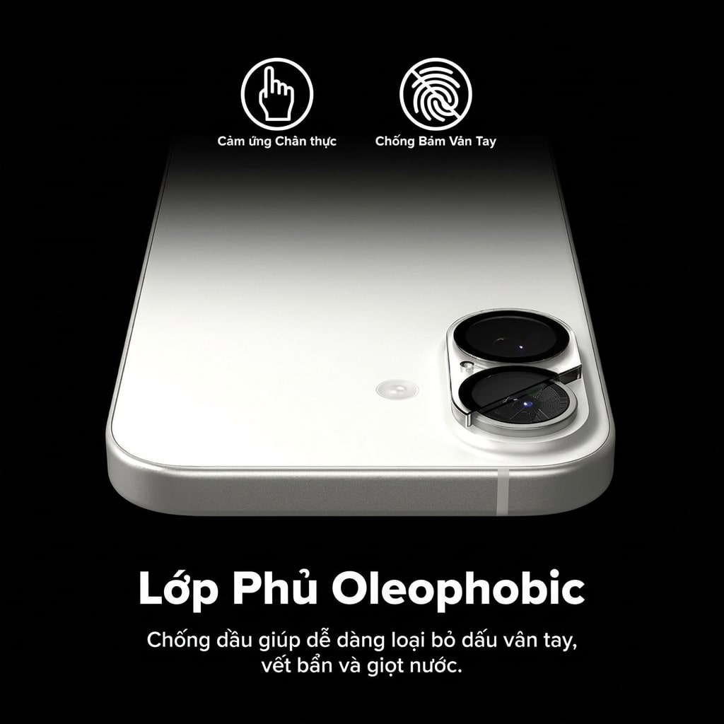 Dán cường lực camera Iphone 17 thấu kính nổi 3D độ cứng 9H trong suốt chống trầy xước va đập