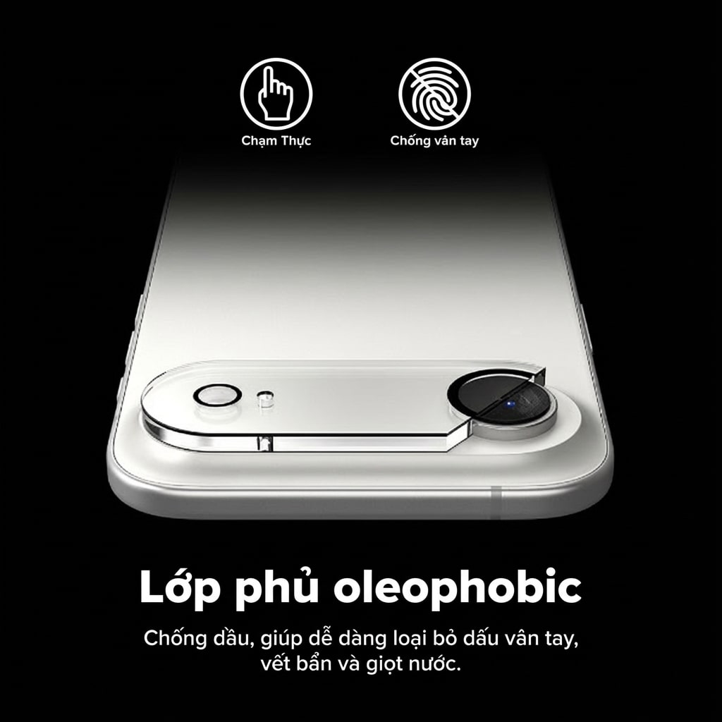 Dán cường lực camera Iphone 17 Air thấu kính nổi 3D độ cứng 9H trong suốt chống trầy xước va đập