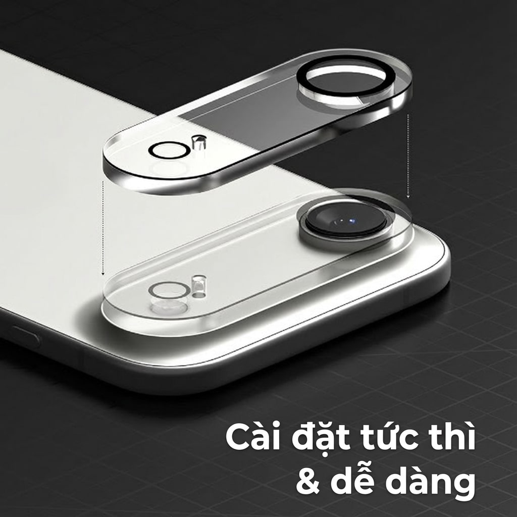 Dán cường lực camera Iphone 17 Air thấu kính nổi 3D độ cứng 9H trong suốt chống trầy xước va đập