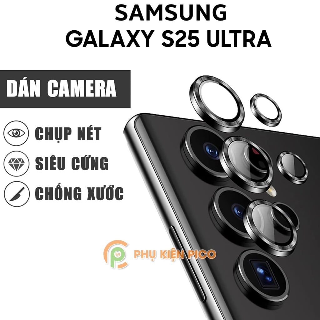 Dán mắt camera Samsung Galaxy S25 Ultra có kính cường lực chống trầy xước va đập bảo vệ camera