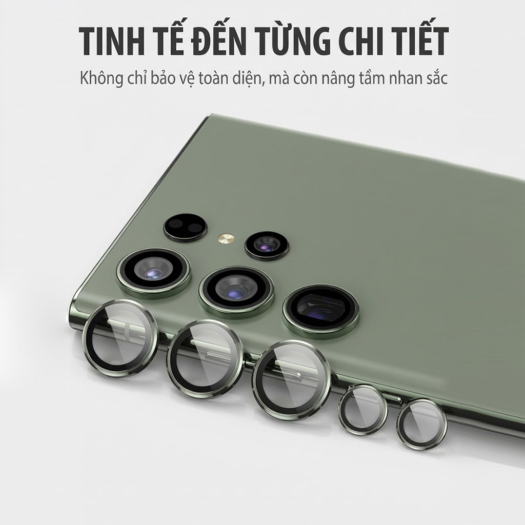 Dán mắt camera Samsung Galaxy S25 Ultra có kính cường lực chống trầy xước va đập bảo vệ camera