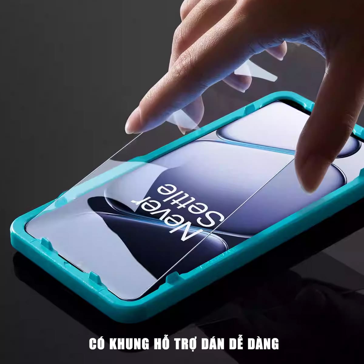 Kính cường lực Oneplus Ace 6 trong suốt không viền đen Full màn hình Smart Devil có khung hỗ trợ dán