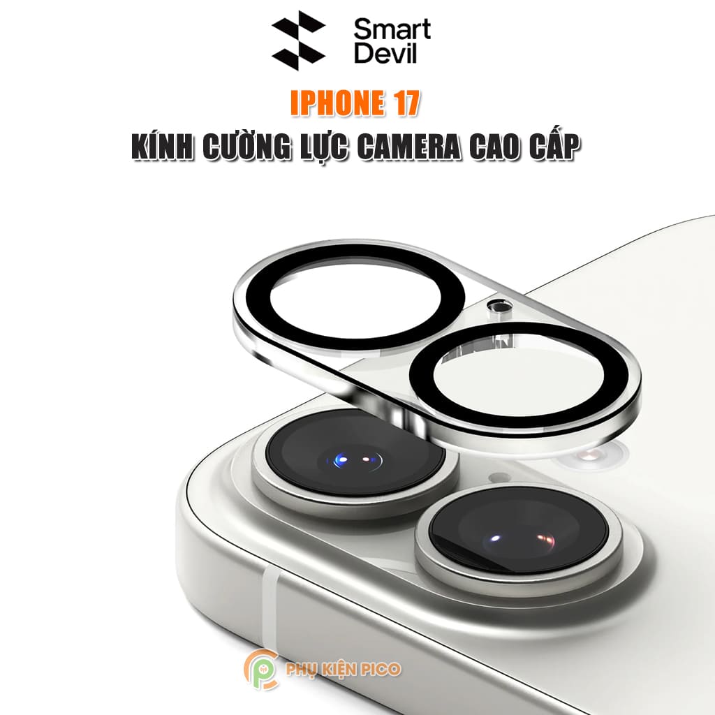 Kính cường lực camera Iphone 17 thấu kính nổi 3D Smart Devil độ cứng 9H trong suốt chống trầy xước va đập