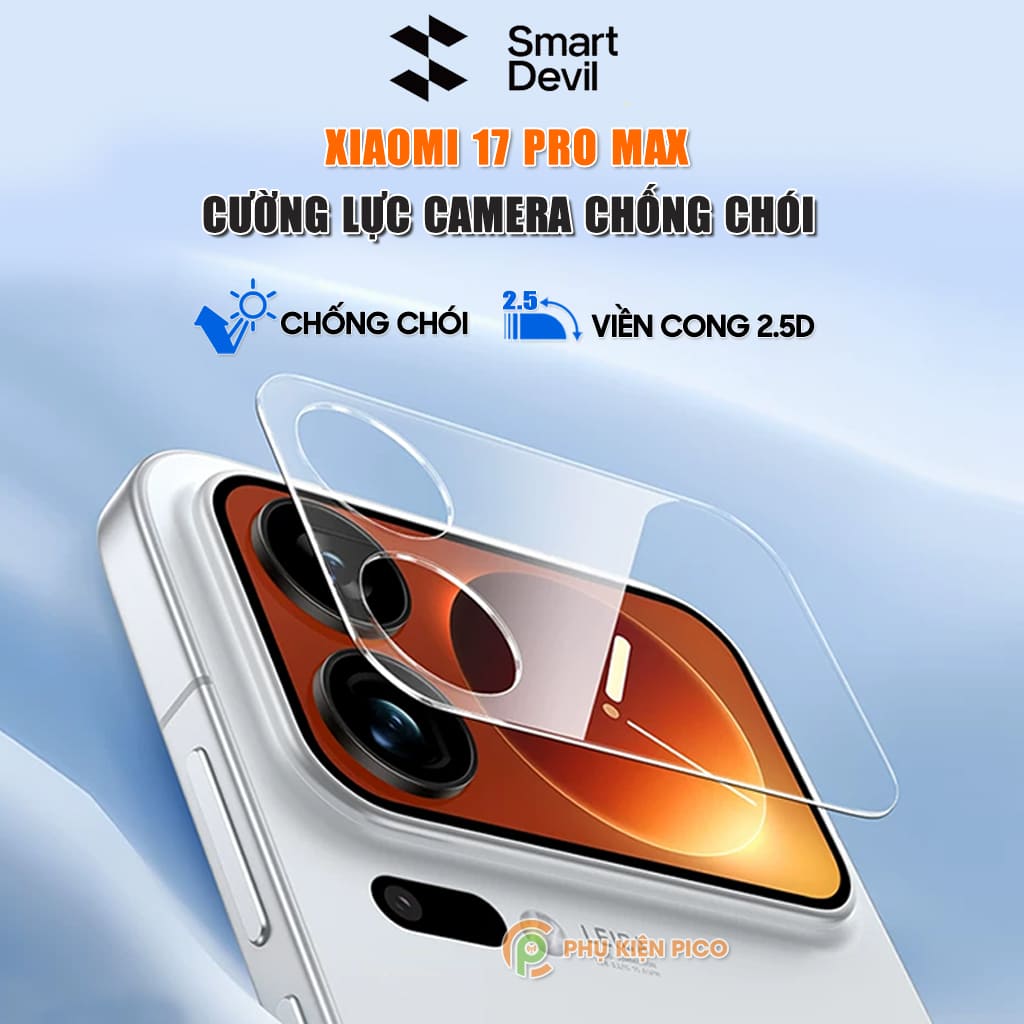 Kính cường lực màn hình phụ và camera Xiaomi 17 Pro Max chống chói AR Anti-Reflection Smart Devil chống trầy xước va đập