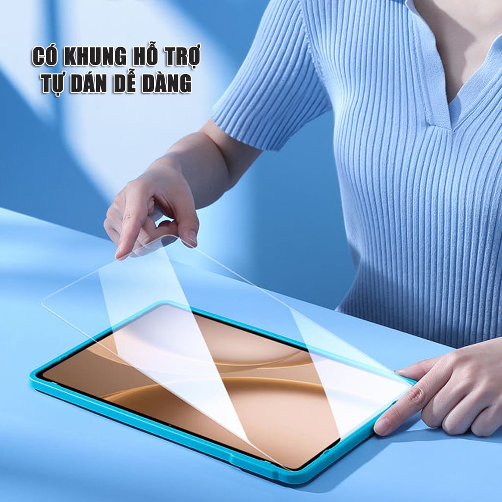 Kính cường lực Oppo Pad Mini 8.8 Inch Smart Devil full màn hình trong suốt không viền đen có khung hỗ trợ dán