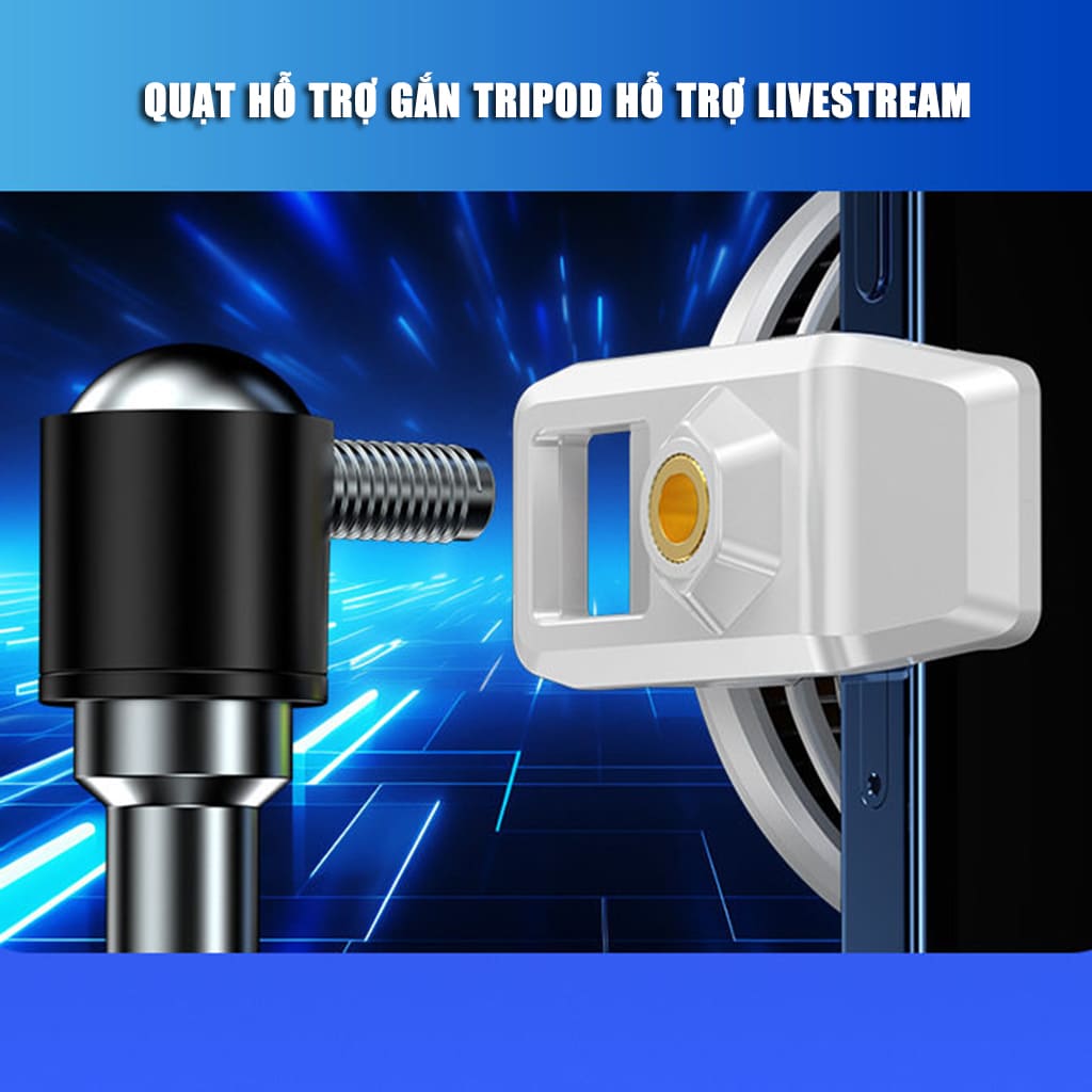 Quạt sò lạnh tản nhiệt điện thoại TH12 Pro V5 2026 Led RGB 3 chế độ làm lạnh 100 cấp độ gió không tụt FPS khi chơi Game Mobile