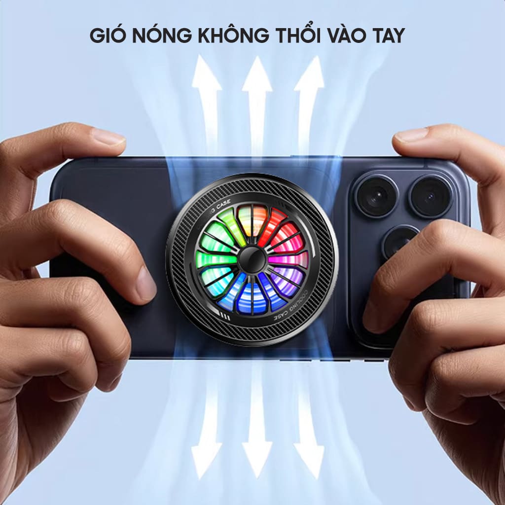 Quạt sò lạnh tản nhiệt điện thoại K5 (Y5) đóng băng bề mặt có ngàm kẹp rời giảm nhiệt nhanh hỗ trợ tăng FPS Gaming Liên Quân PUBG
