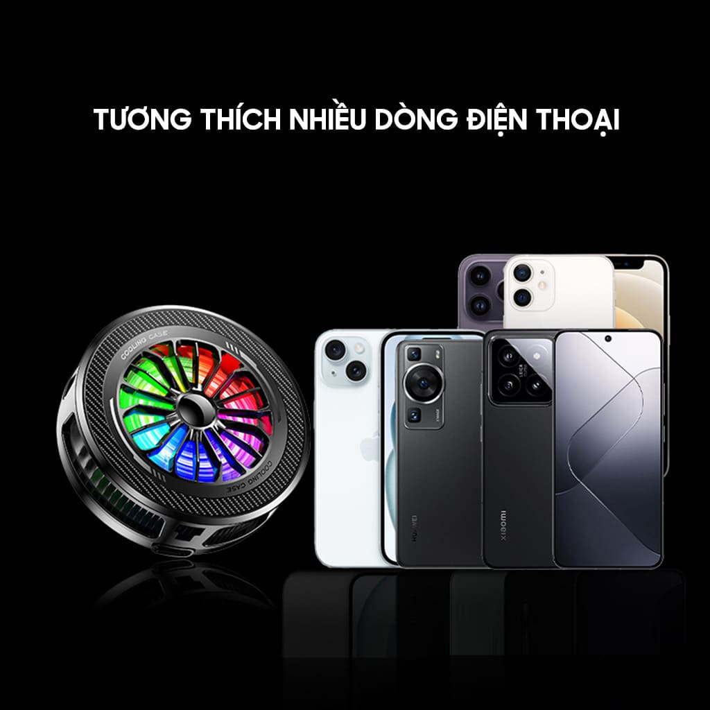 Quạt sò lạnh tản nhiệt điện thoại K5 (Y5) đóng băng bề mặt có ngàm kẹp rời giảm nhiệt nhanh hỗ trợ tăng FPS Gaming Liên Quân PUBG