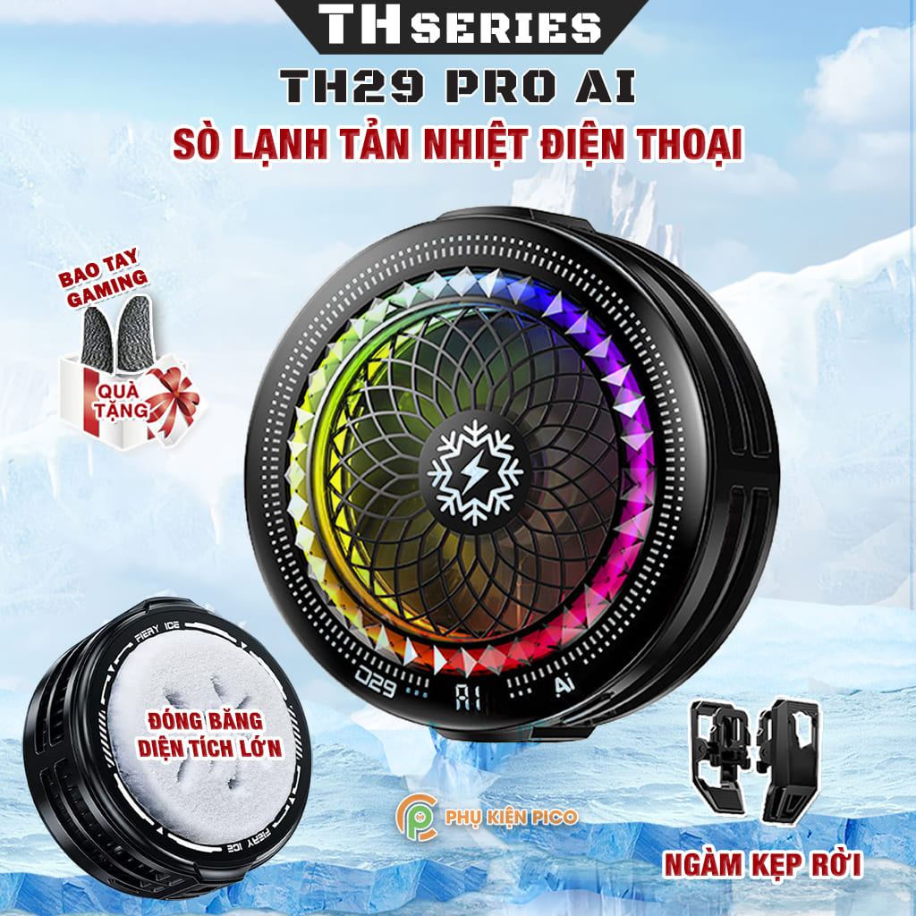 Quạt sò lạnh TH29 Pro AI giá 215K Quạt tản nhiệt sò lạnh TH29 Pro AI giá chỉ 215K
