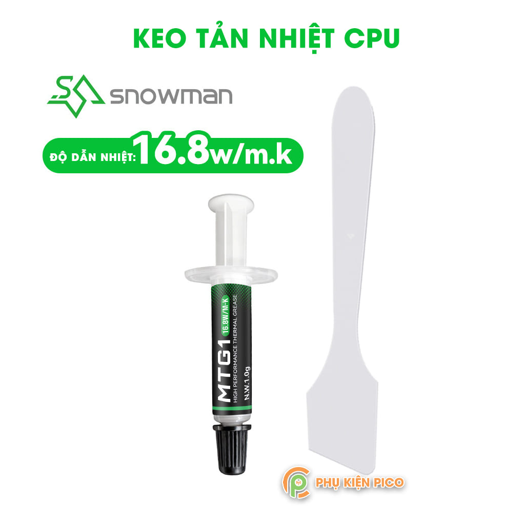 Keo tản nhiệt CPU Máy tính PC Laptop VGA Card đồ họa giá rẻ hiệu năng cao Snowman MTG1 1G 16.8 W/mk - Kem tản nhiệt