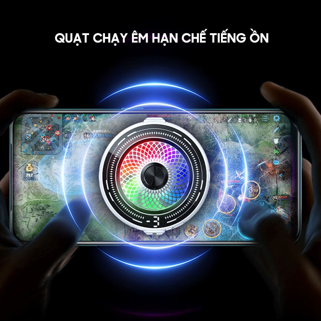 Quạt tản nhiệt điện thoại sò lạnh từ tính CT20 đóng băng bề mặt có ngàm kẹp rời giảm nhiệt nhanh hỗ trợ tăng FPS Gaming Liên Quân PUBG