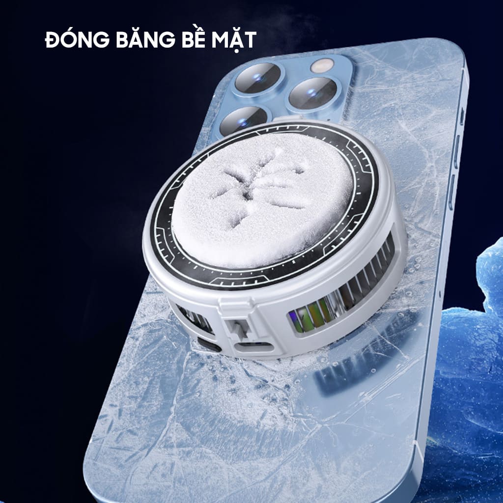 Quạt tản nhiệt điện thoại sò lạnh từ tính CT20 đóng băng bề mặt có ngàm kẹp rời giảm nhiệt nhanh hỗ trợ tăng FPS Gaming Liên Quân PUBG