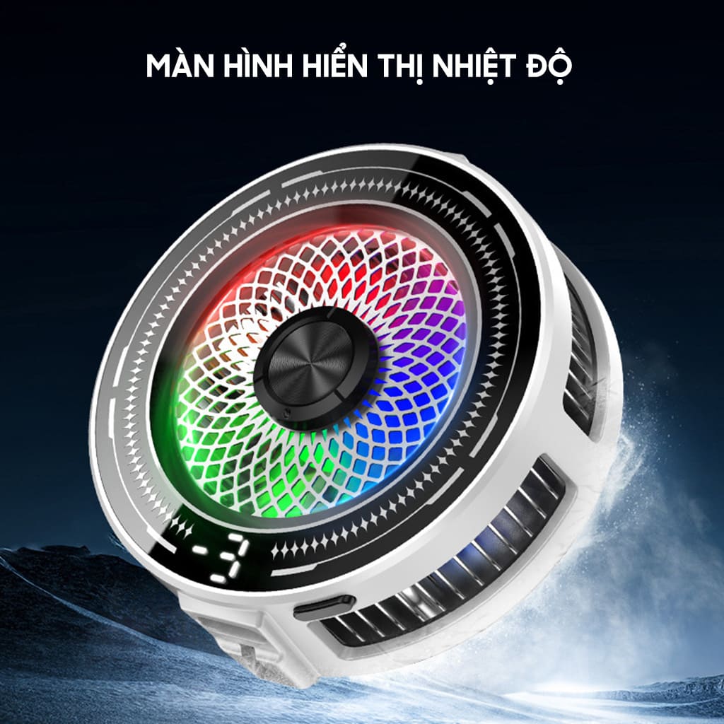 Quạt tản nhiệt điện thoại sò lạnh từ tính CT20 đóng băng bề mặt có ngàm kẹp rời giảm nhiệt nhanh hỗ trợ tăng FPS Gaming Liên Quân PUBG