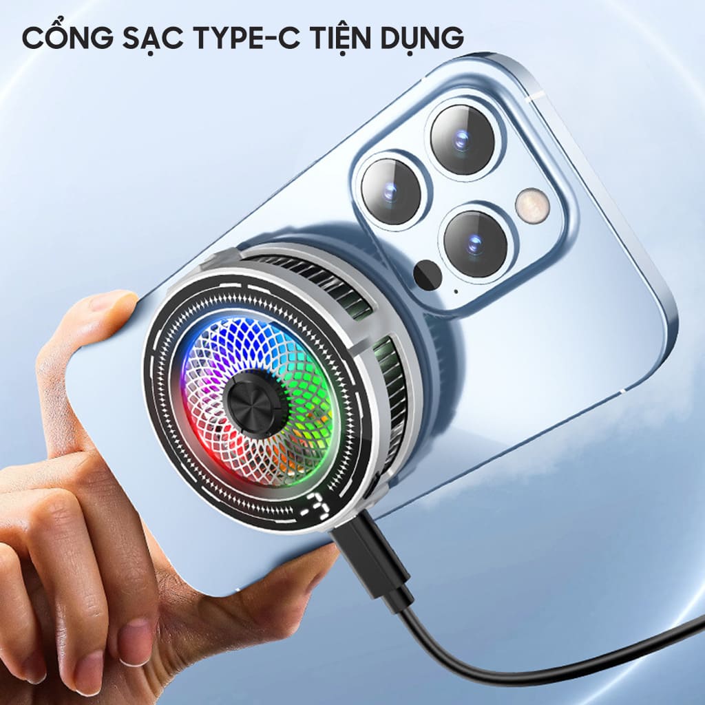 Quạt tản nhiệt điện thoại sò lạnh từ tính CT20 đóng băng bề mặt có ngàm kẹp rời giảm nhiệt nhanh hỗ trợ tăng FPS Gaming Liên Quân PUBG