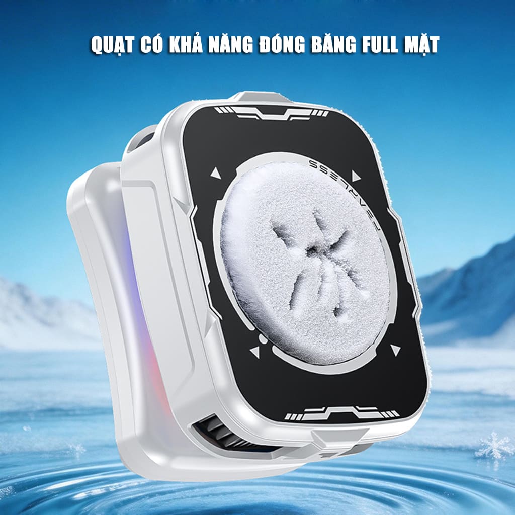 Quạt sò lạnh tản nhiệt điện thoại không dây TH21 pin rời 3000mAh AI kiểm soát nhiệt thông minh Led RGB đóng băng full mặt