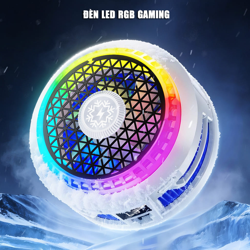 Quạt sò lạnh tản nhiệt điện thoại cao cấp TH20 Pro 9V AI kiểm soát nhiệt thông minh Led RGB làm lạnh nhanh không tụt FPS khi chơi game Mobile