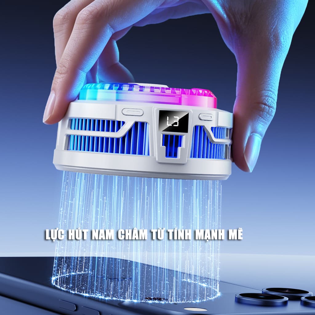 Quạt sò lạnh tản nhiệt điện thoại cao cấp TH20 Pro 9V AI kiểm soát nhiệt thông minh Led RGB làm lạnh nhanh không tụt FPS khi chơi game Mobile