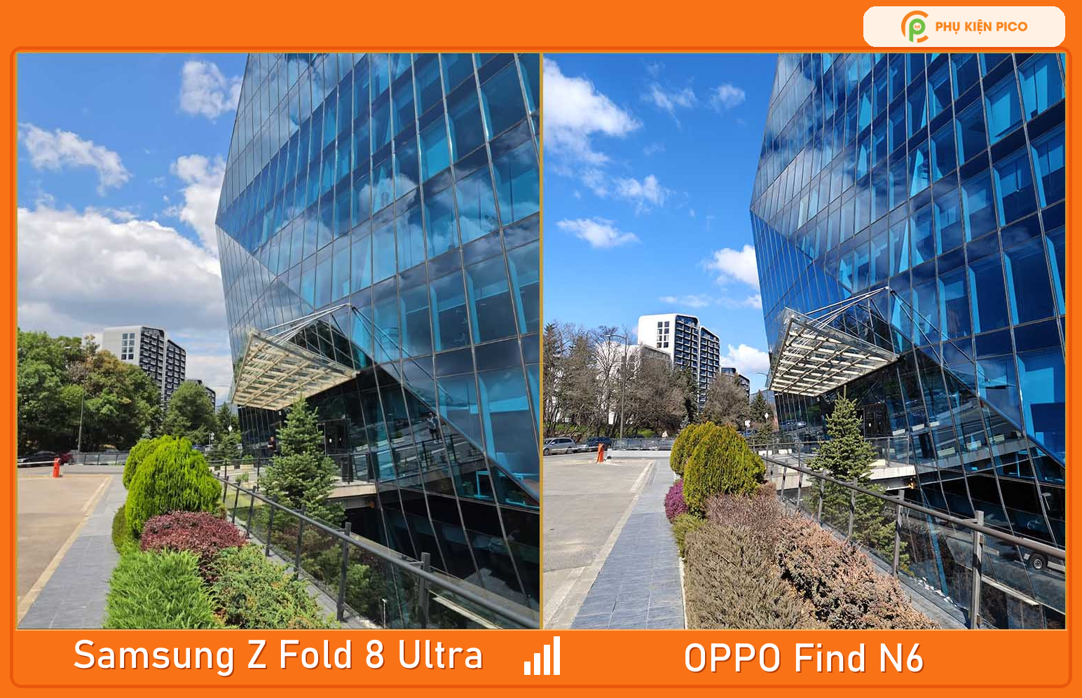 Ảnh chụp ban ngày Samsung Z Fold8 Ultra và OPPO Find N6