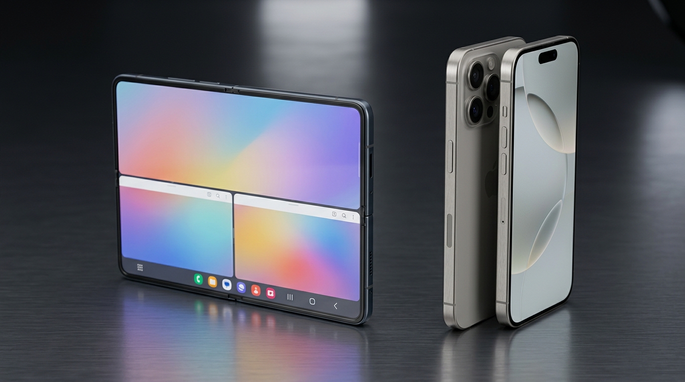 thiet ke ban le galaxy z fold8 ultra vs khung vien iphone 17 pro max
