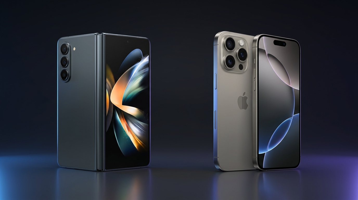 so sanh galaxy z fold8 ultra vs iphone 17 pro max thiet ke tong quan