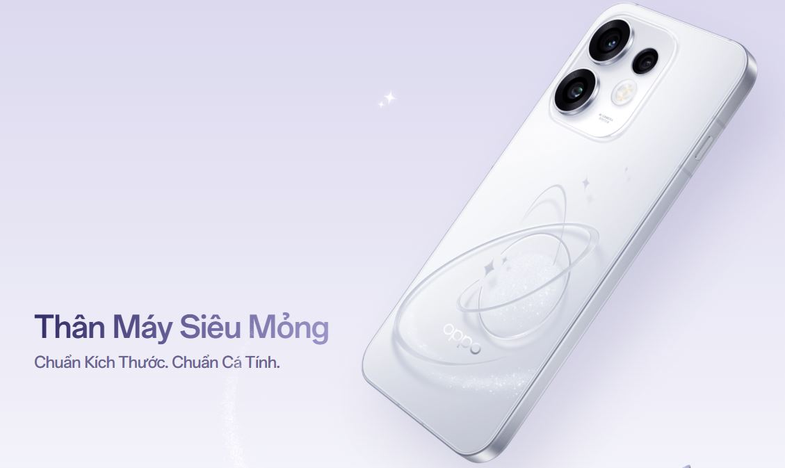 OPPO Reno 16 thân máy siêu mỏng so sánh độ dày