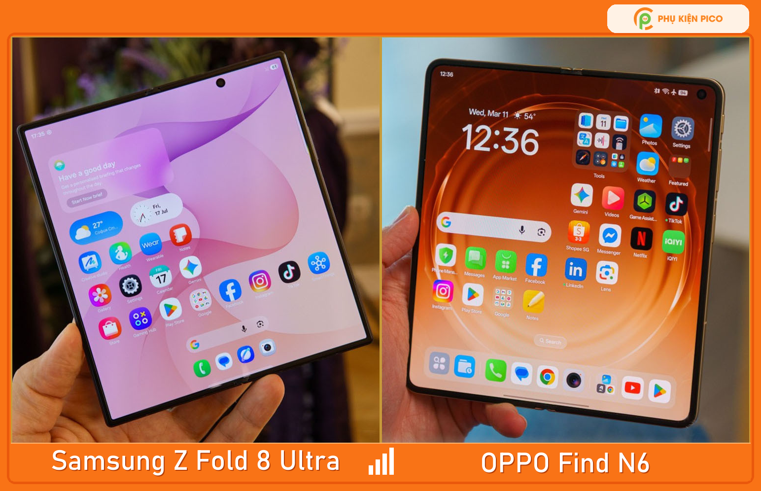 Màn hình trong Samsung Z Fold8 Ultra và OPPO Find N6