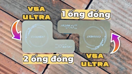 So sánh tấm dán tản nhiệt V6A Pro 1 ống đồng vs V6A Ultra 2 ống đồng - Video test thực tế
