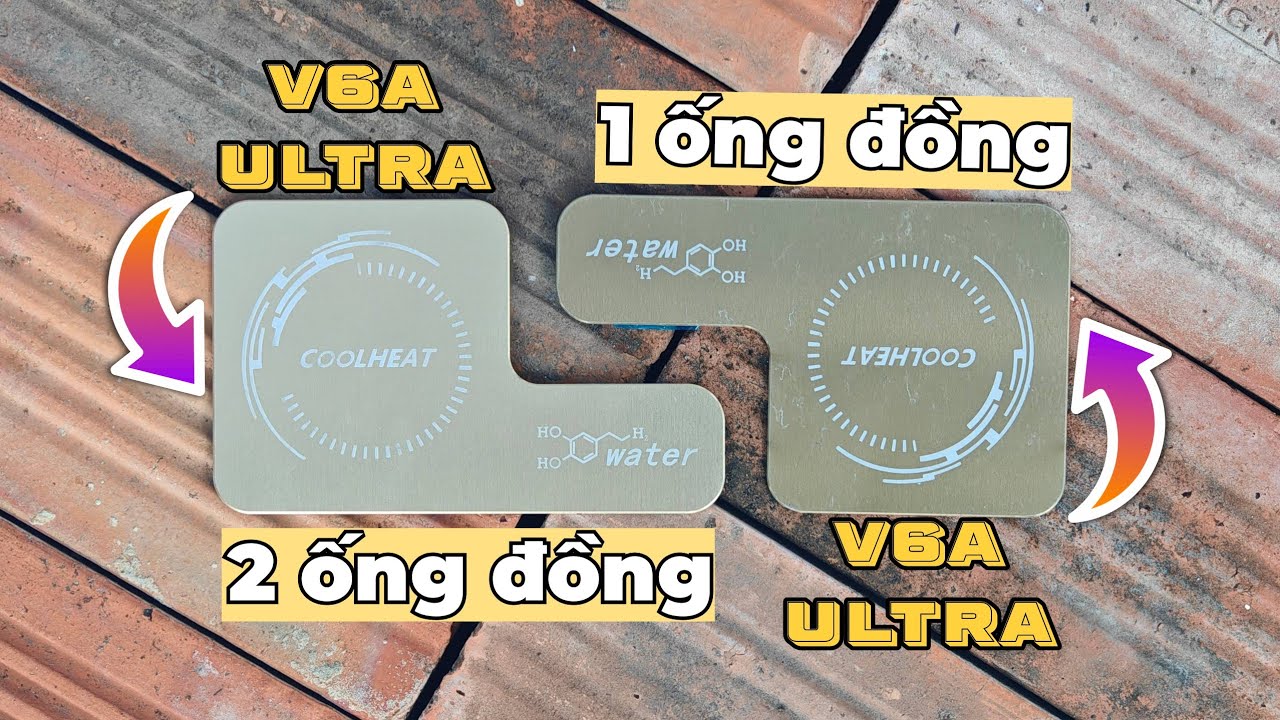 So sánh tấm dán tản nhiệt V6A Pro 1 ống đồng vs V6A Ultra 2 ống đồng - Video test thực tế từ kênh T Reviews