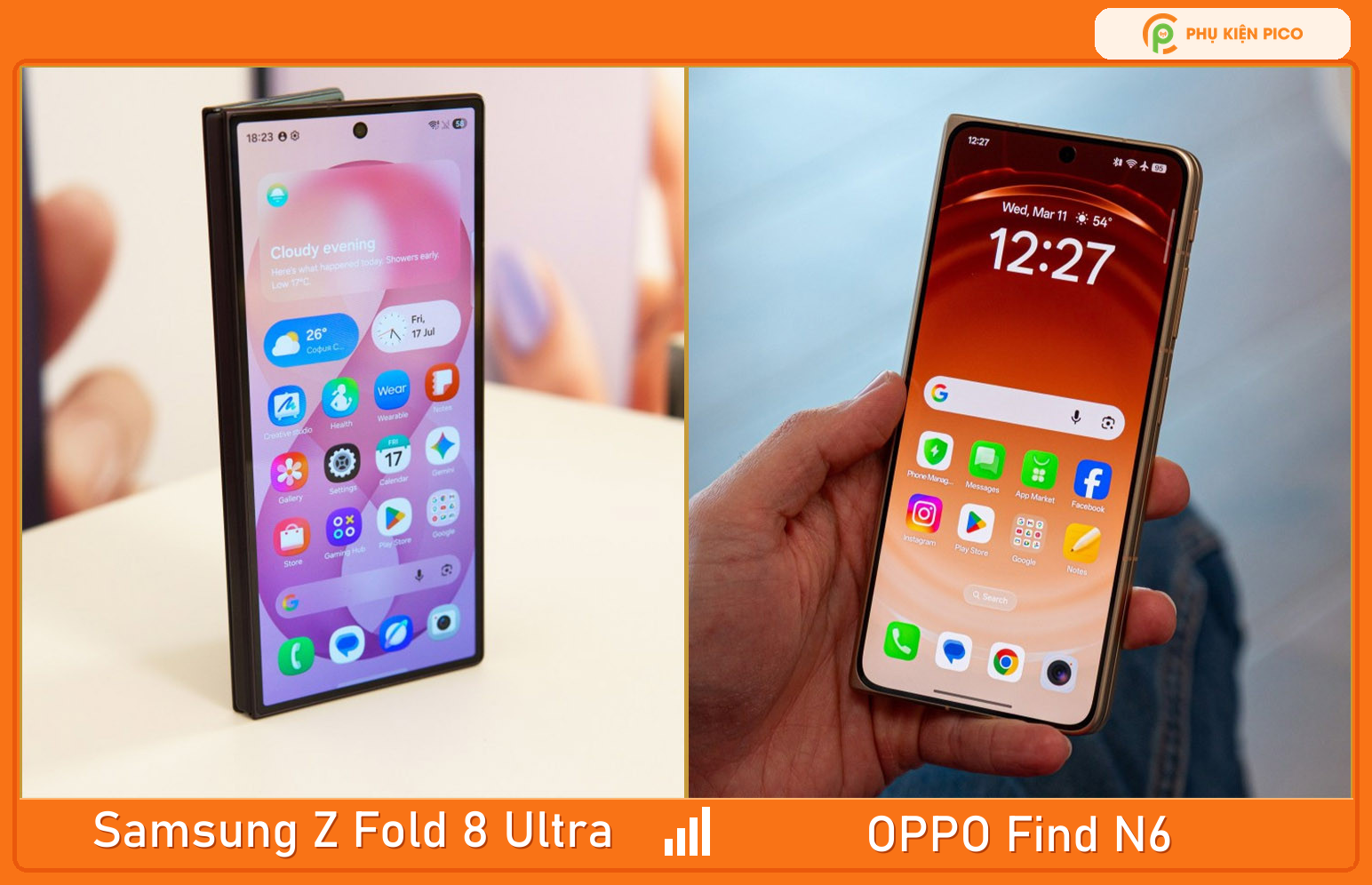 Màn hình phụ Samsung Z Fold8 Ultra và OPPO Find N6