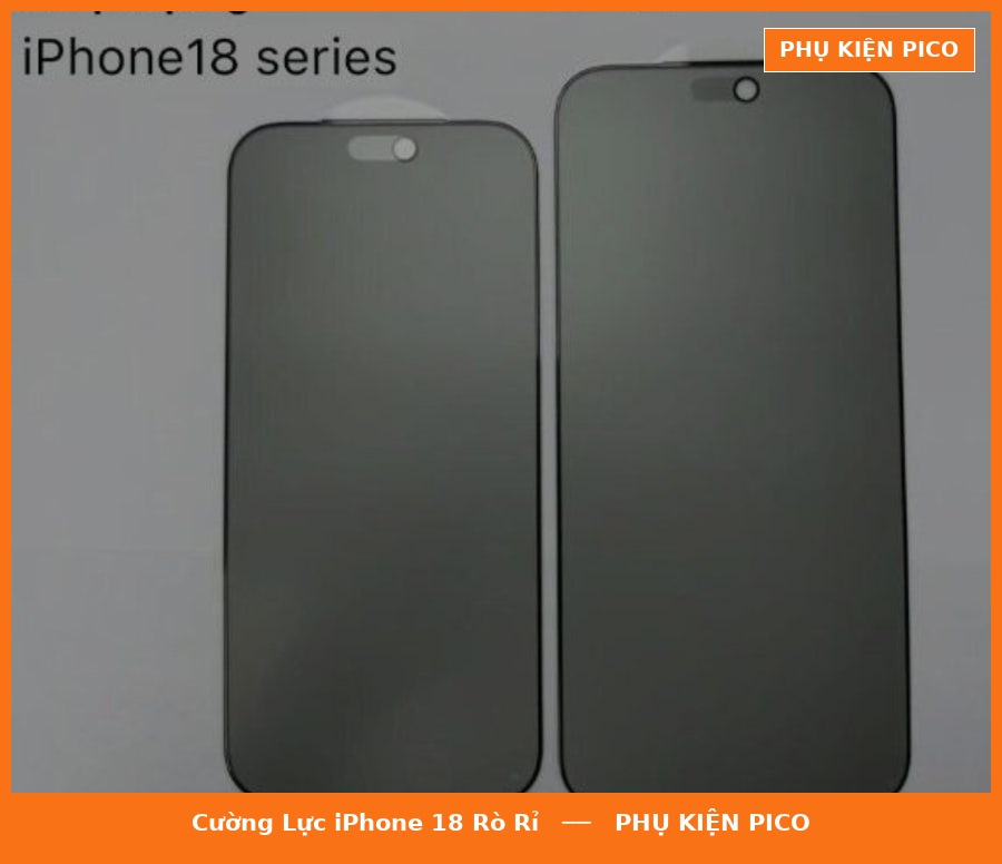 Hình ảnh cường lực iPhone 18 rò rỉ thu nhỏ Dynamic Island