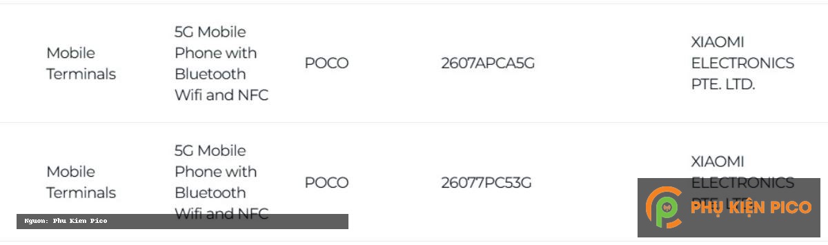 Chứng nhận quốc tế của POCO F9 Pro