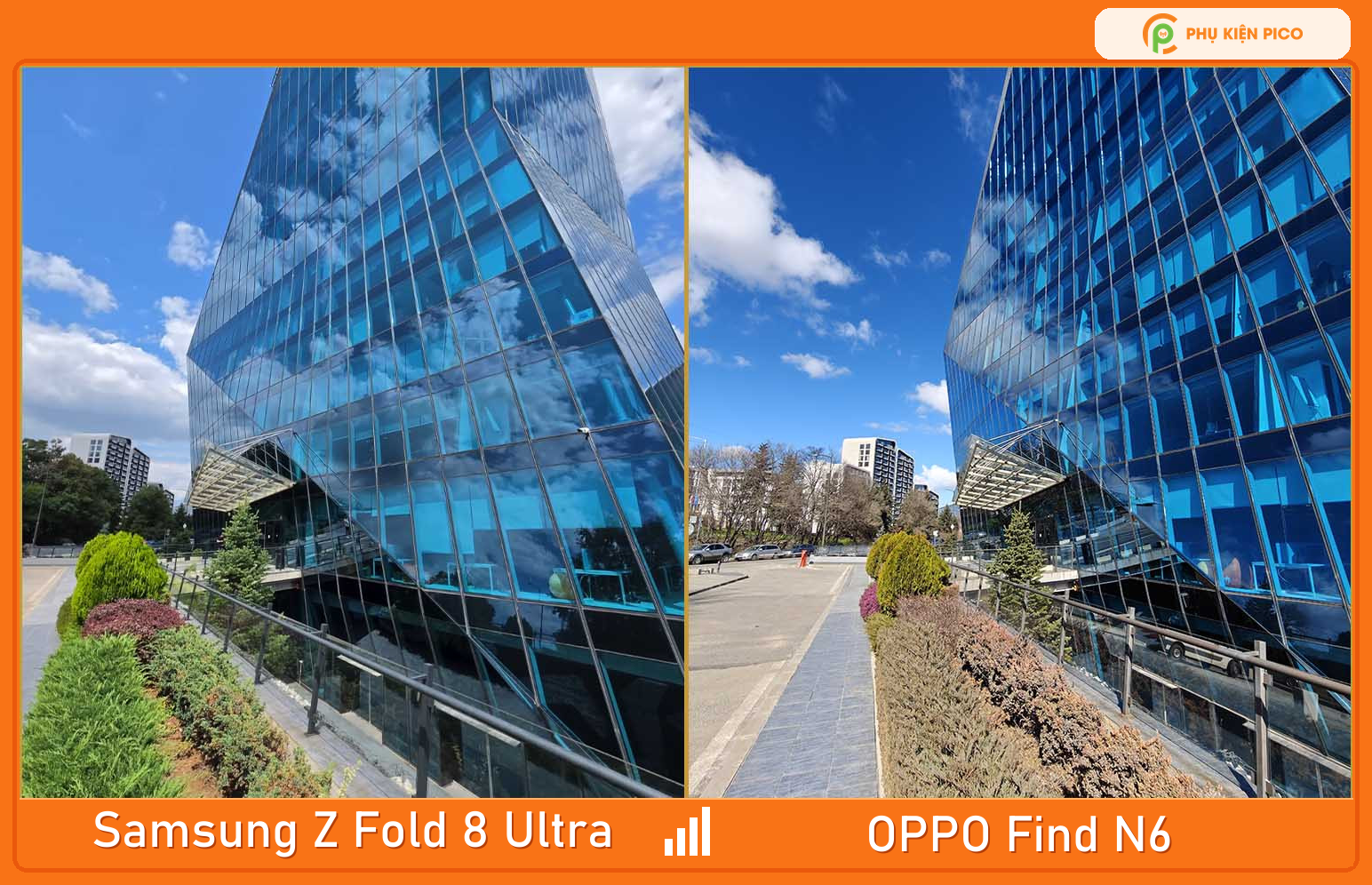 Ảnh góc siêu rộng Samsung Z Fold8 Ultra và OPPO Find N6