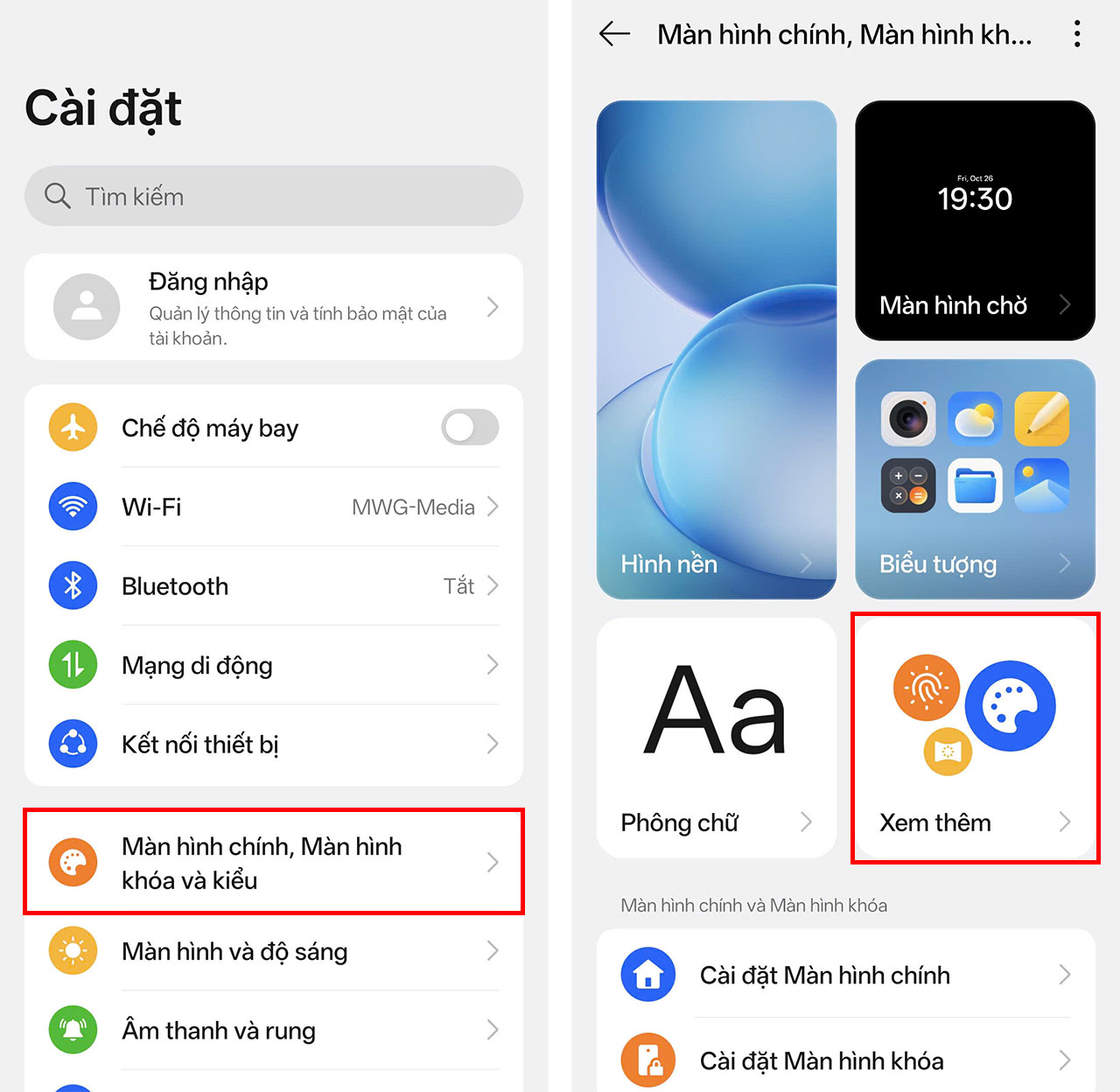 Cài đặt cá nhân hóa hình động vân tay OPPO ColorOS