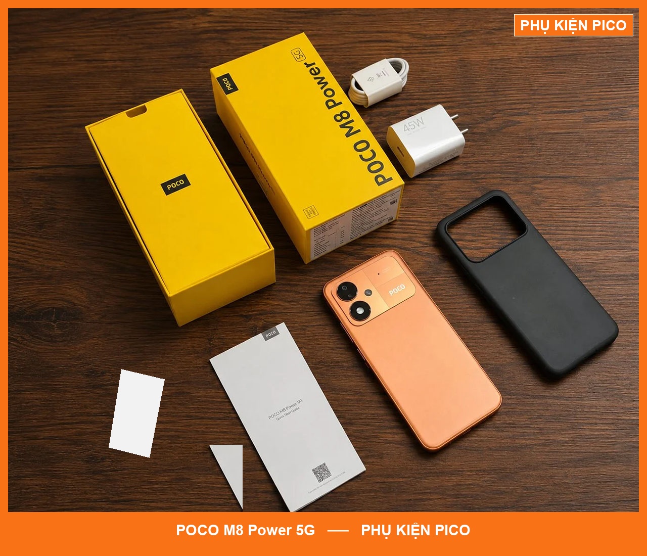 Trọn bộ phụ kiện trong hộp POCO M8 Power 5G