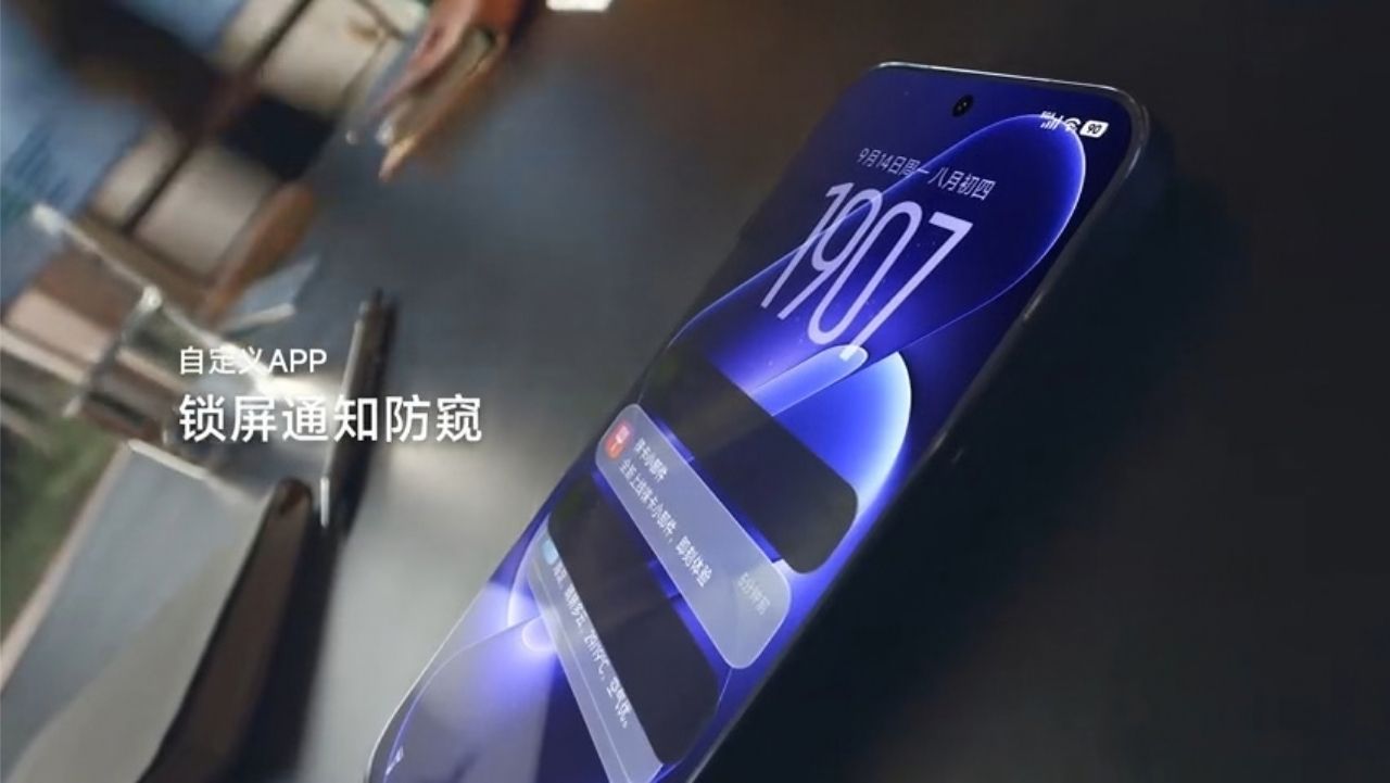 Màn hình Xiaomi 18 Pro bị làm mờ khi nhìn từ góc nghiêng bảo vệ thông tin