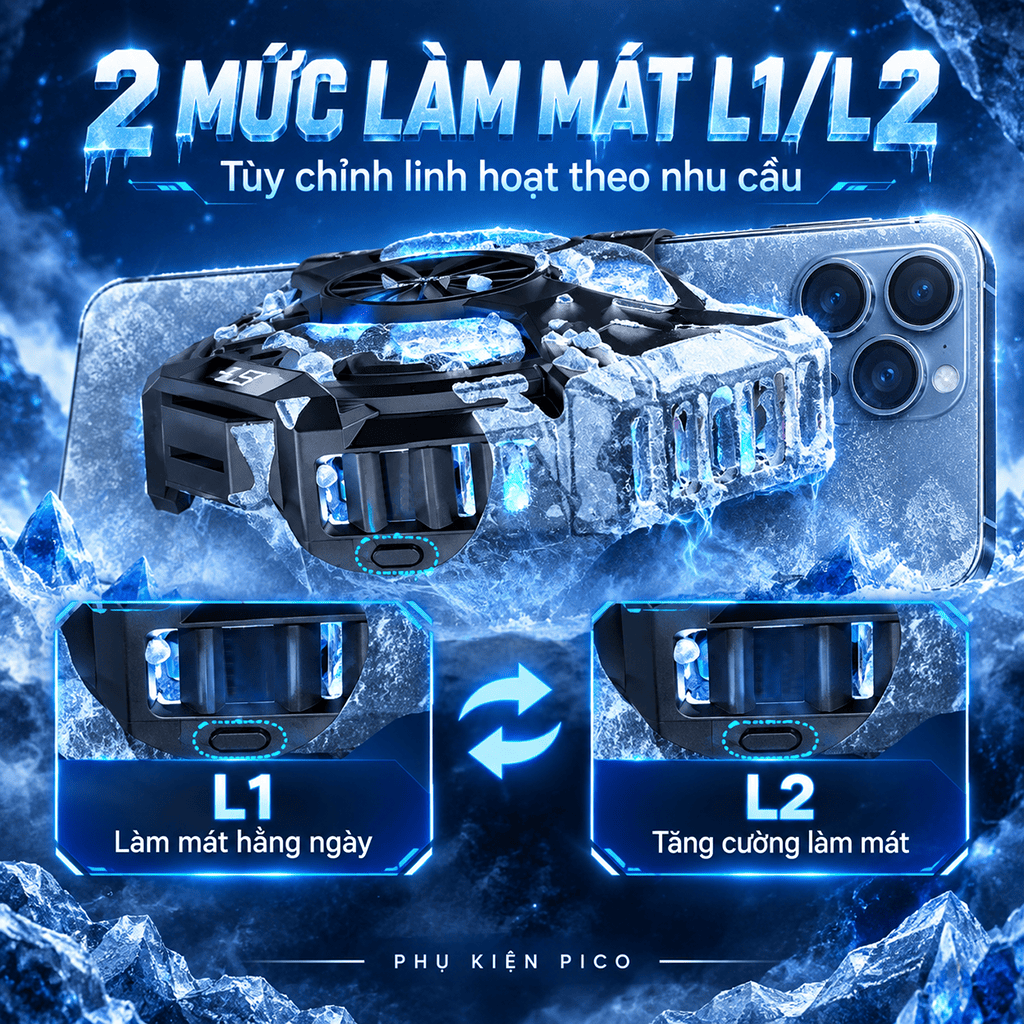 Quạt tản nhiệt điện thoại sò lạnh P60 từ tính có ngàm kẹp rời màn hình hiển thị nhiệt độ giảm nhiệt nhanh hỗ trợ tăng FPS Gaming - Hình ảnh 6