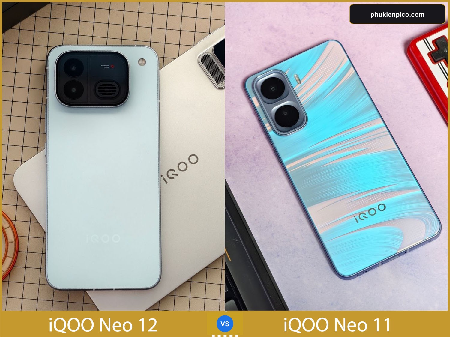 So sánh thiết kế mặt lưng và khung viền giữa iQOO Neo 12 và iQOO Neo 11