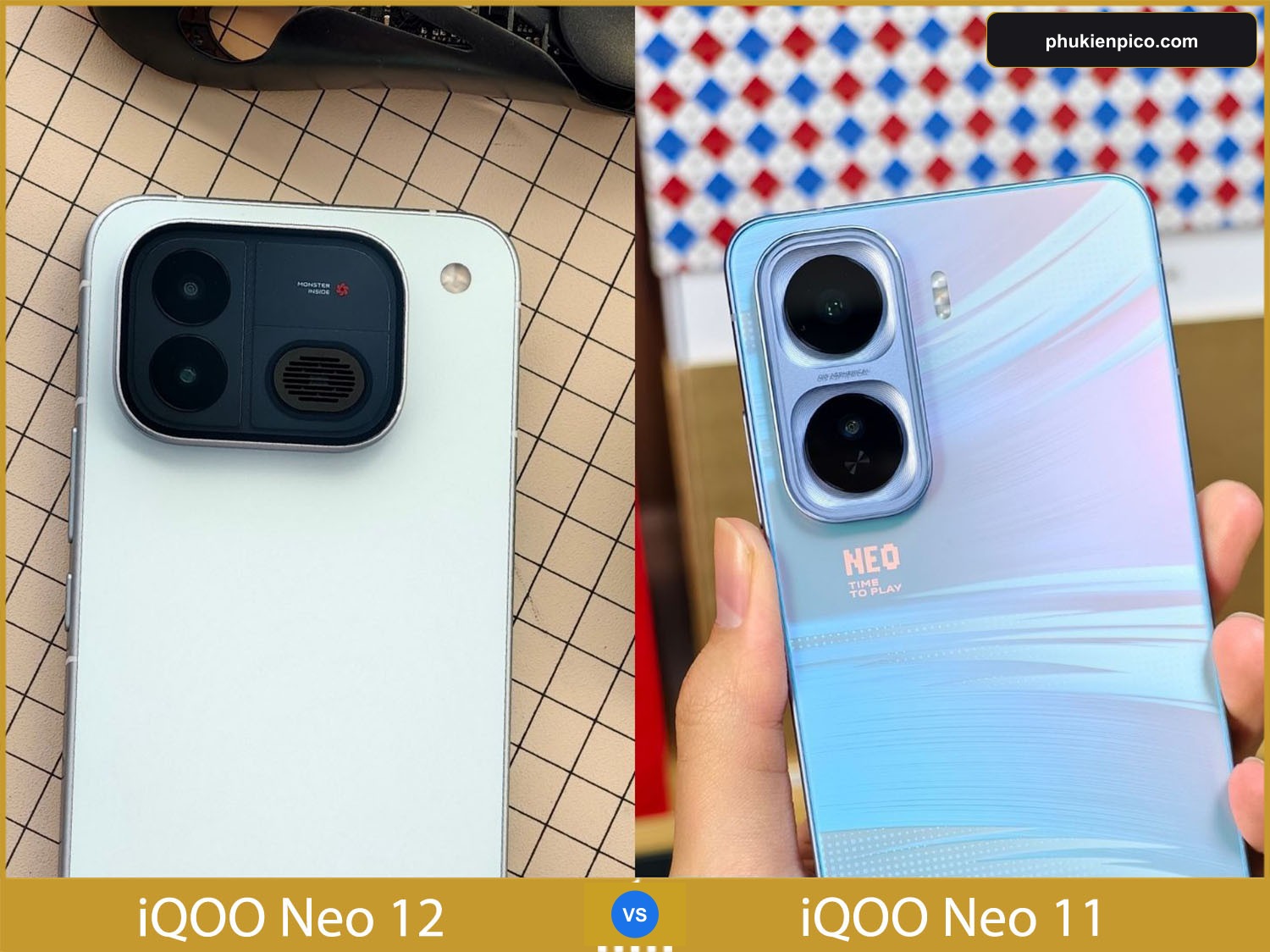 So sánh cụm camera 50MP và hệ thống quạt tản nhiệt chủ động trên iQOO Neo 12 so với iQOO Neo 11