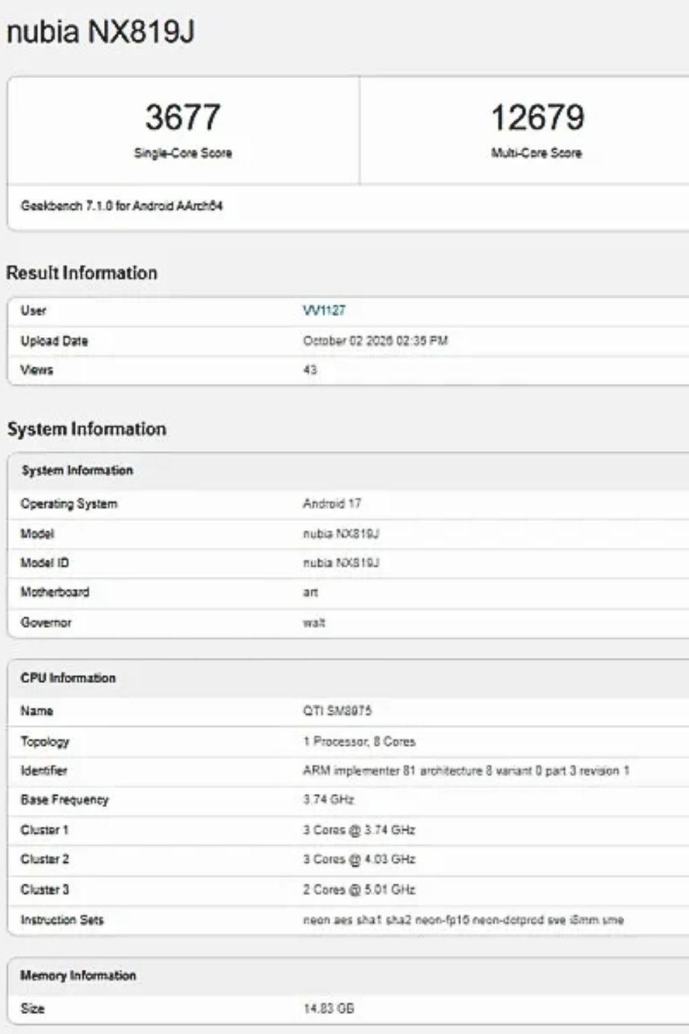 Bảng điểm Geekbench 7 rò rỉ kỷ lục của Red Magic 12 Pro Plus