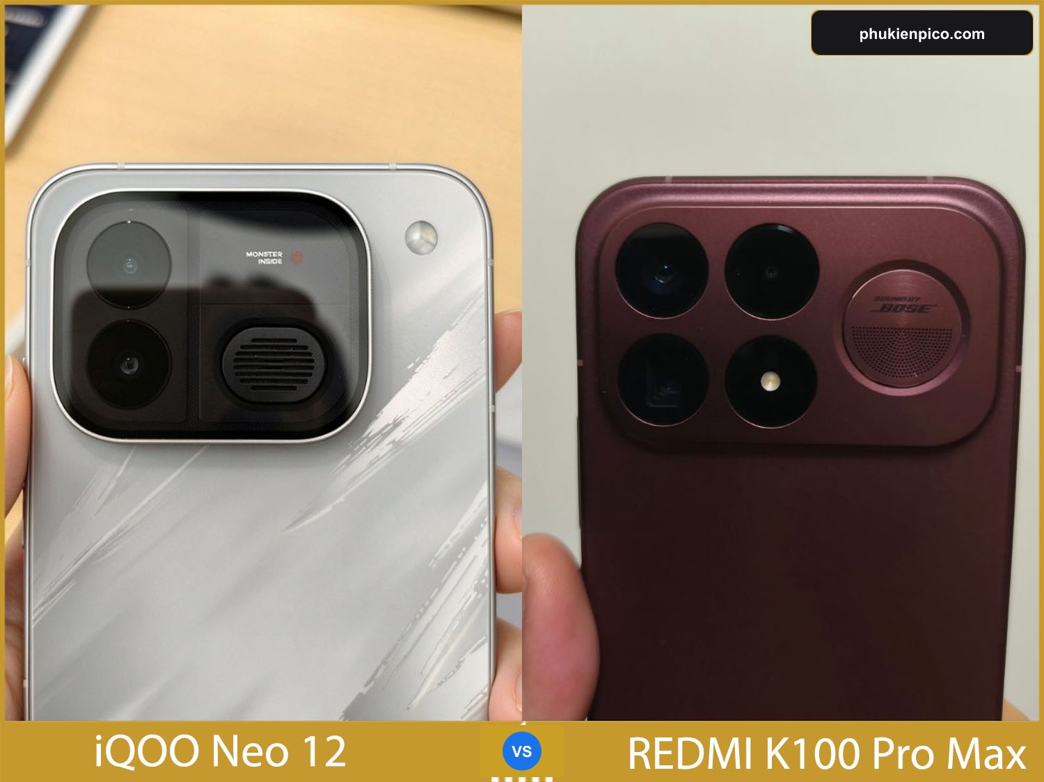 So sánh cụm camera 200MP của REDMI K100 Pro Max và mô đun quạt tản nhiệt của iQOO Neo 12