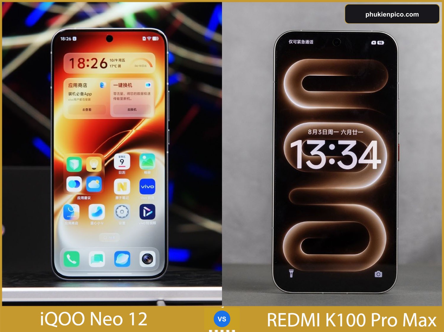 So sánh màn hình AMOLED tần số quét 185Hz của iQOO Neo 12 và REDMI K100 Pro Max