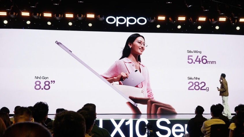 Độ mỏng 5.46mm và trọng lượng nhẹ 282g của máy tính bảng OPPO Pad mini