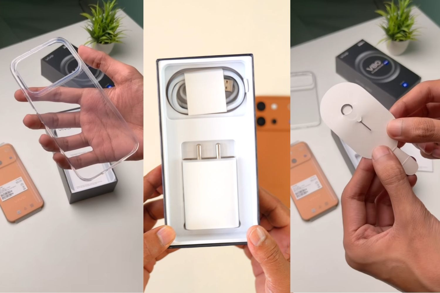 Mở hộp phụ kiện Vivo V80 đầy đủ củ sạc nhanh 90W và ốp lưng